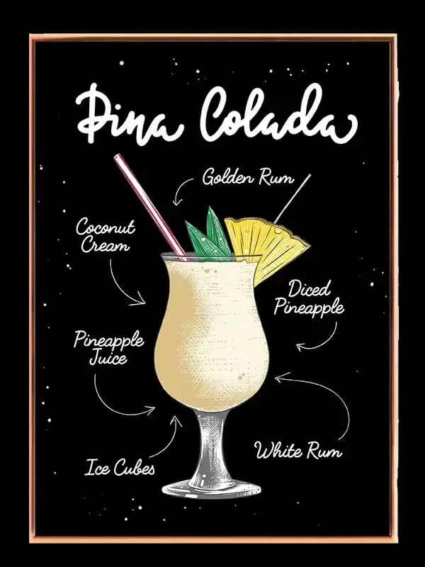 Piña Colada Cocktail Plakat