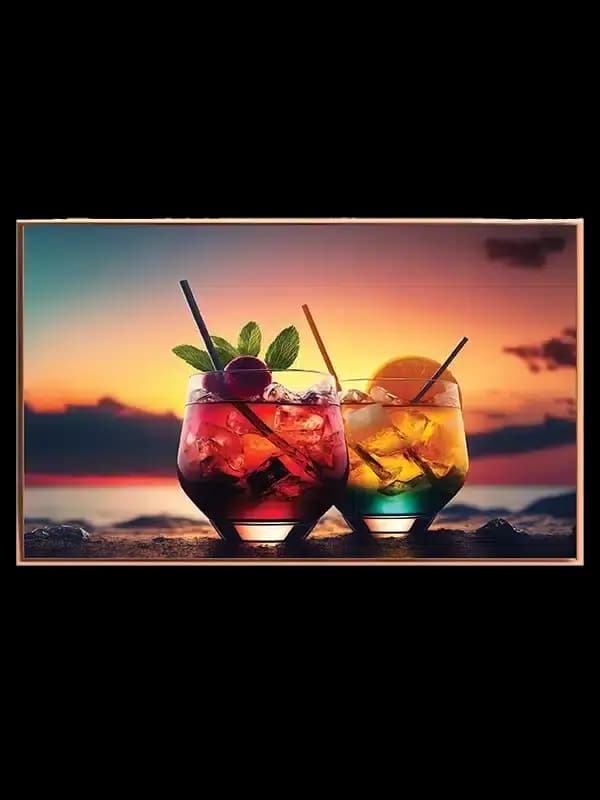 Cocktails Ved Solnedgang Plakat