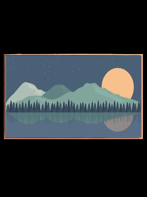 Moonlit Mountain Reflection Plakat