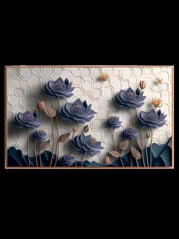 Layered Indigo Blooms Plakat