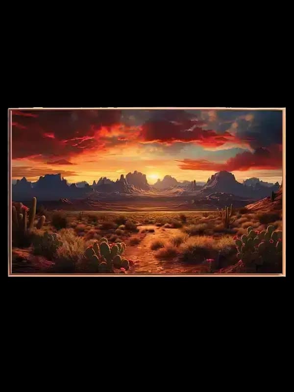 Ørkenlandskab Ved Solnedgang Plakat