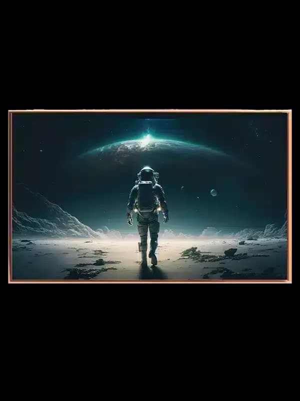 Grafisk Astronaut på Månelandskab
