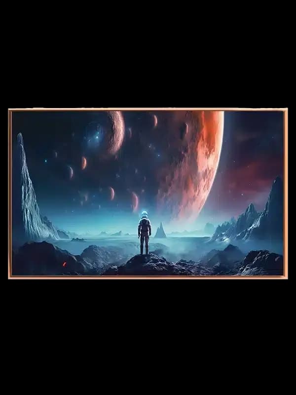 Grafisk Astronaut Under Rød Planet