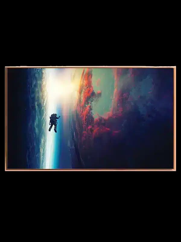 Astronaut Over Glødende Planet