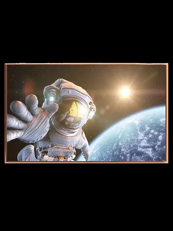 Astronaut Over Jorden i Sollys