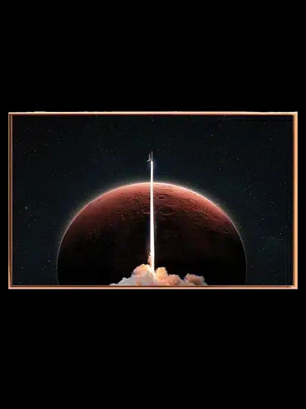 Raketopsendelse Over Rød Planet
