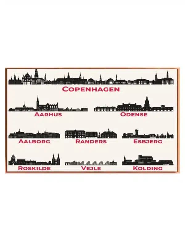 Danske Byers Silhuetter Plakat