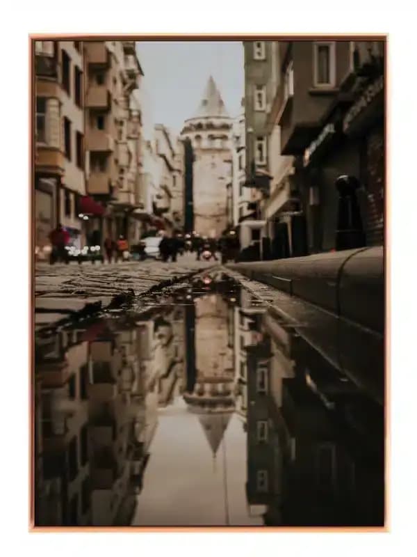 Urban Street Reflection Scene