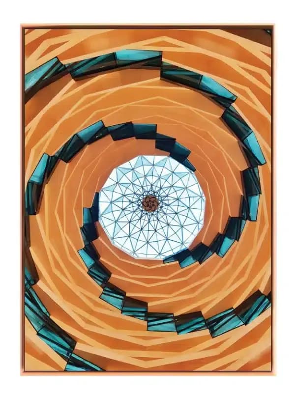 Spiral Ceiling View With Glass
