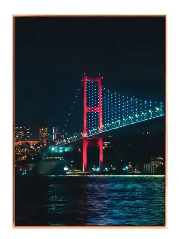 Illuminated Night Bridge Scene