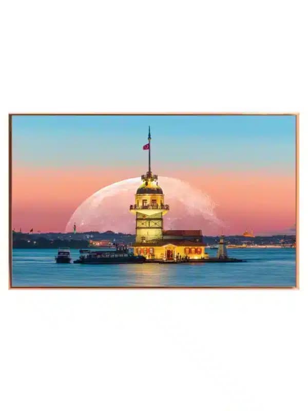 Illuminated Tower At Sunset