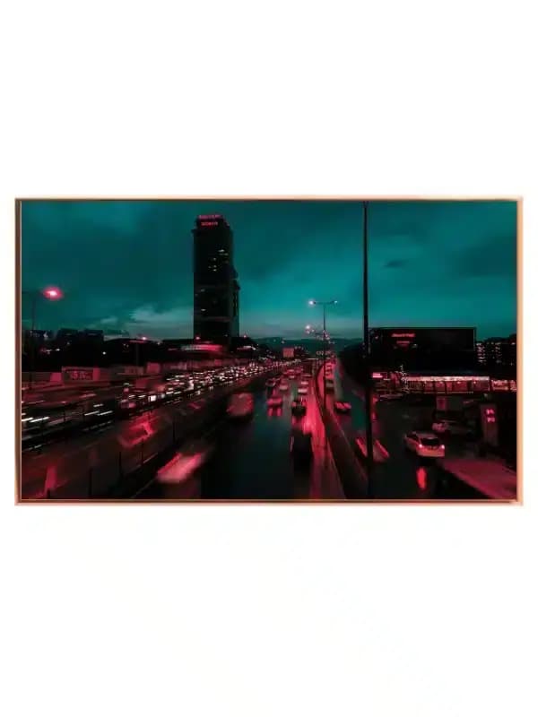 Neon City Traffic Night