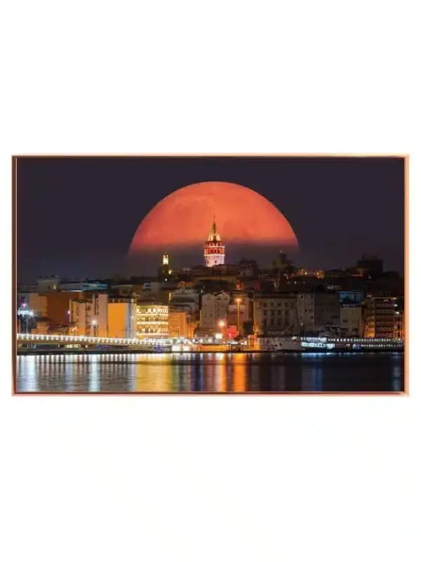 Istanbul Night Cityscape Moon