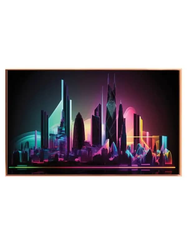 Futuristic Neon Cityscape Art