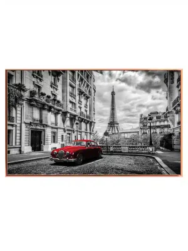 Rød Vintagebil I Paris