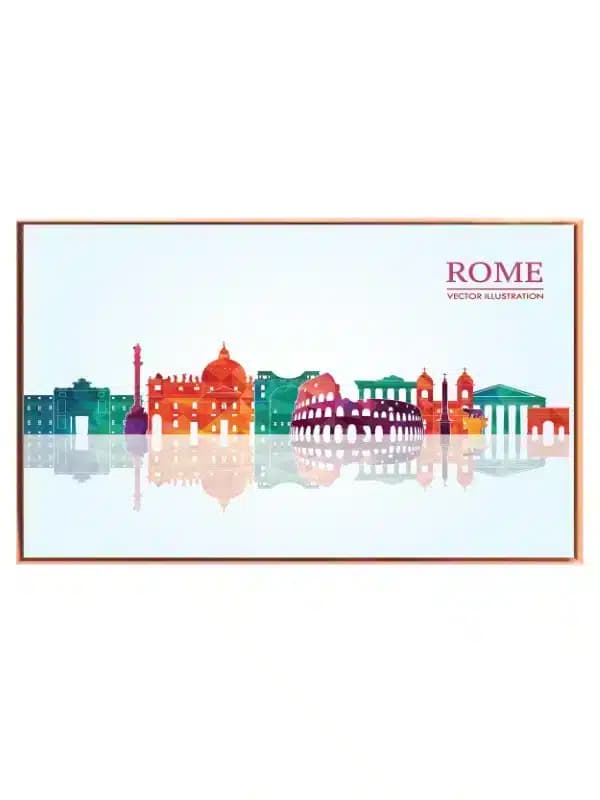 Farverig Rom Skyline Illustration