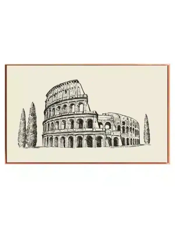 Sort Hvid Colosseum Illustration