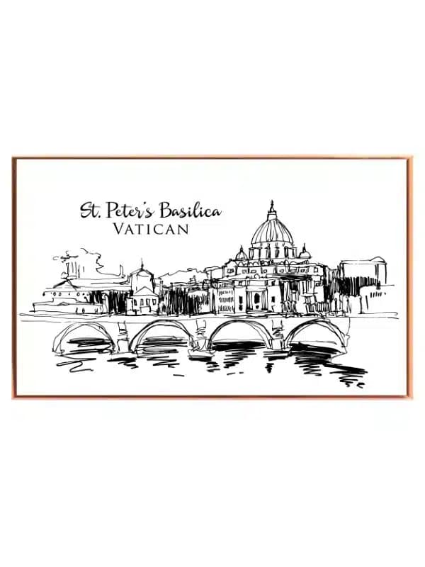 St Peters Basilica Sketch Art