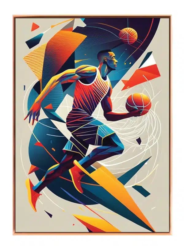 Dynamisk Basketball i Farverig Bevægelse