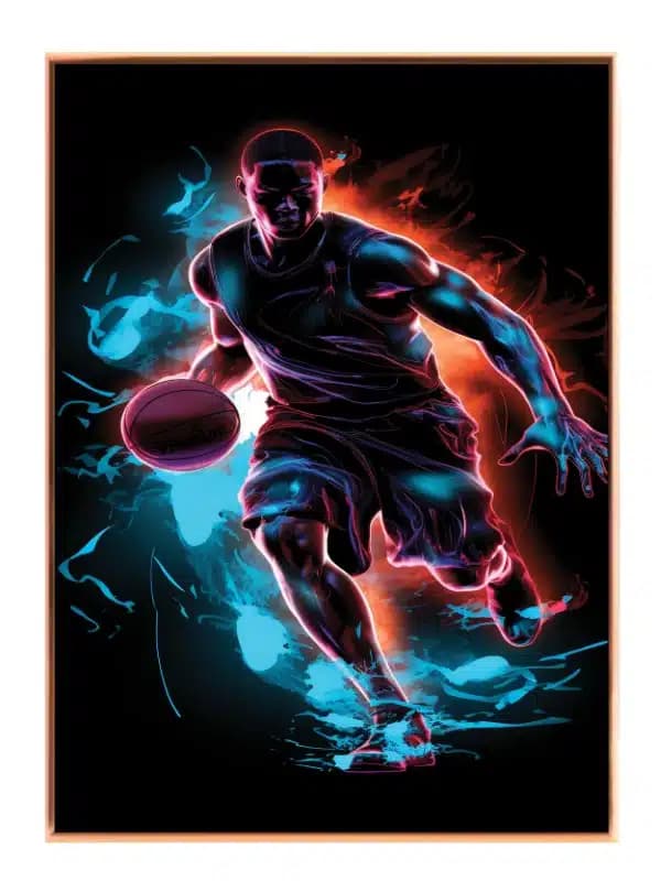 Dynamisk Basketball i Neonfarver