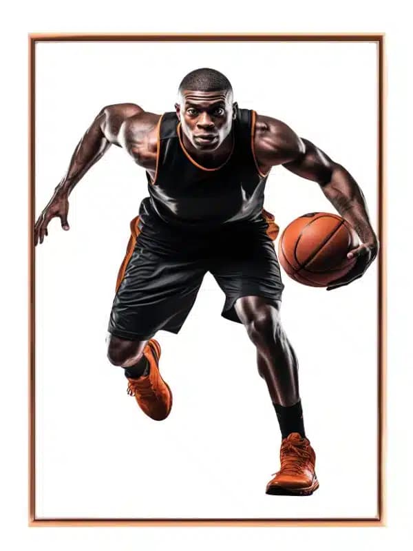 Dynamisk Basketballspiller i Fart