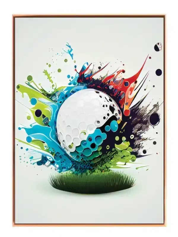 Farverig Golfbold i Fart