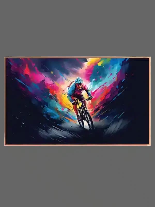 Farverig Cykelaction i Fuld Fart
