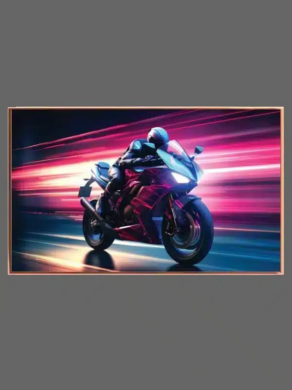 Lynhurtig Motorcykel i Neonfart