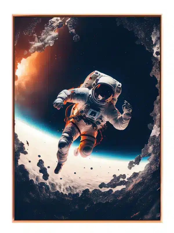 Astronaut Over Jordens Horisont