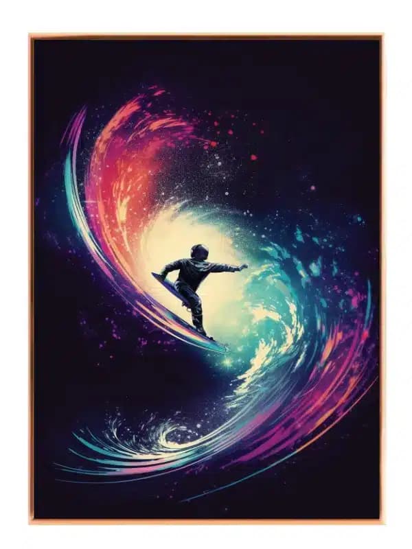 Grafisk Snowboarder i Neonhvirvel