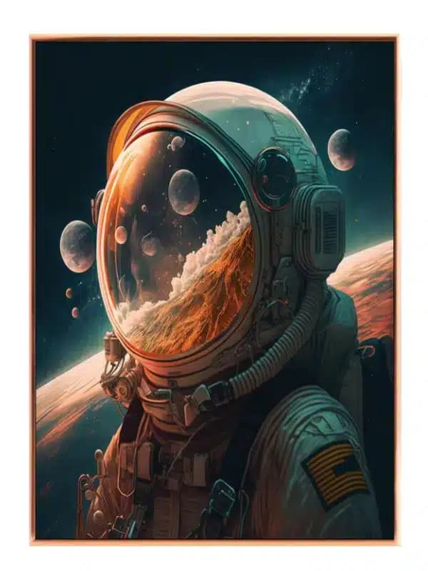 Grafisk Astronaut med Planetrefleksion