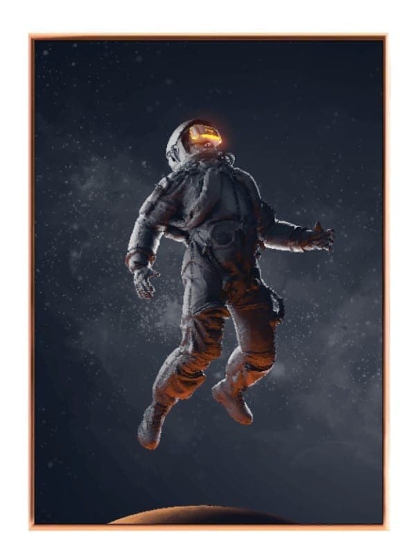 Astronaut i Mørkt Rum