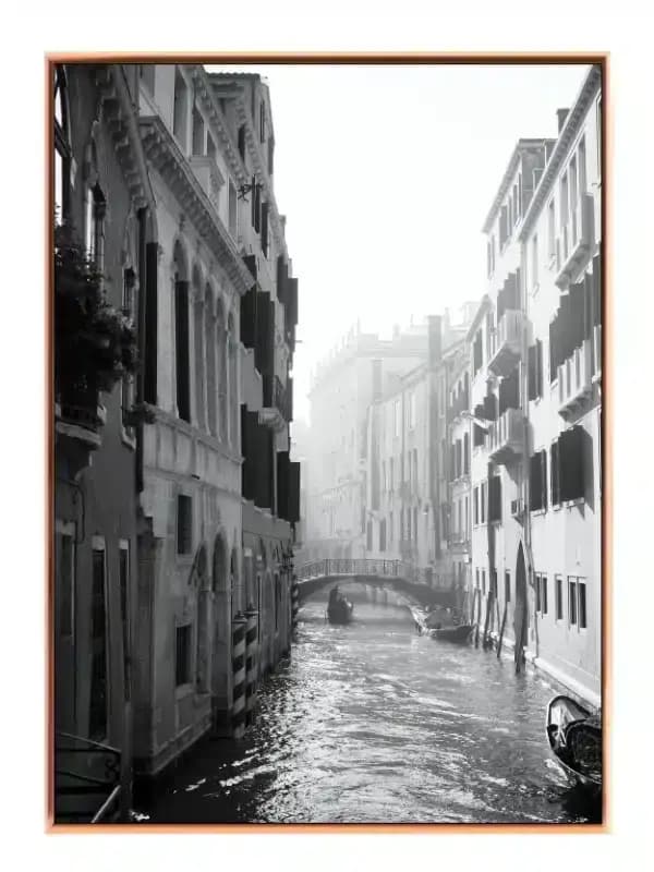 Black And White Canal View