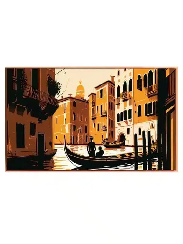 Venice Canal Gondola Scene
