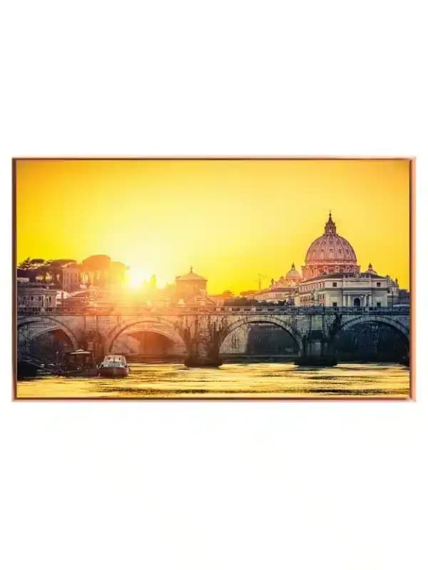 Golden Sunset Over Historic Bridge