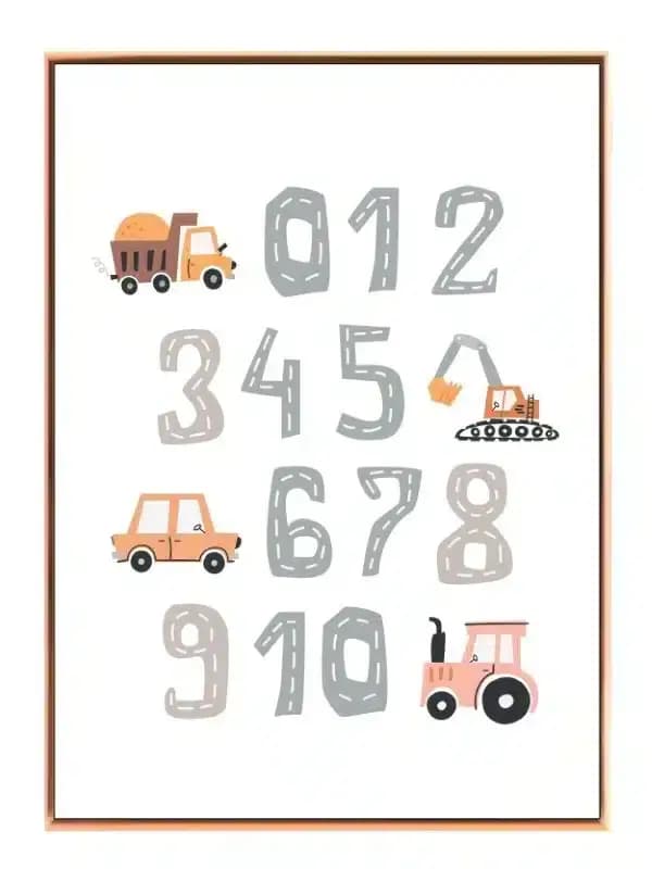 Playful Numbers With Vehicles Plakat