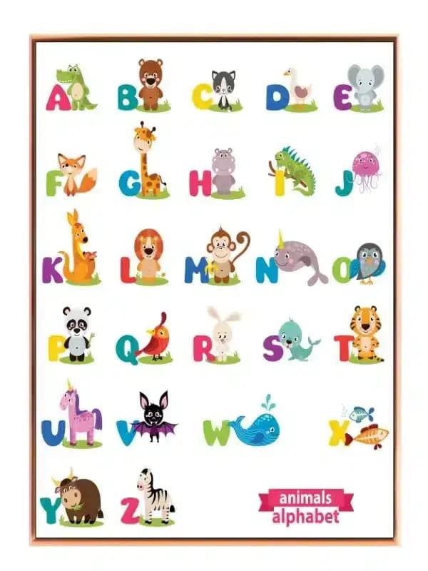 Playful Animal Alphabet Chart Plakat