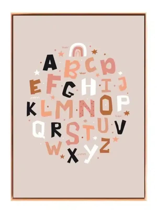 Playful Rainbow Alphabet Plakat