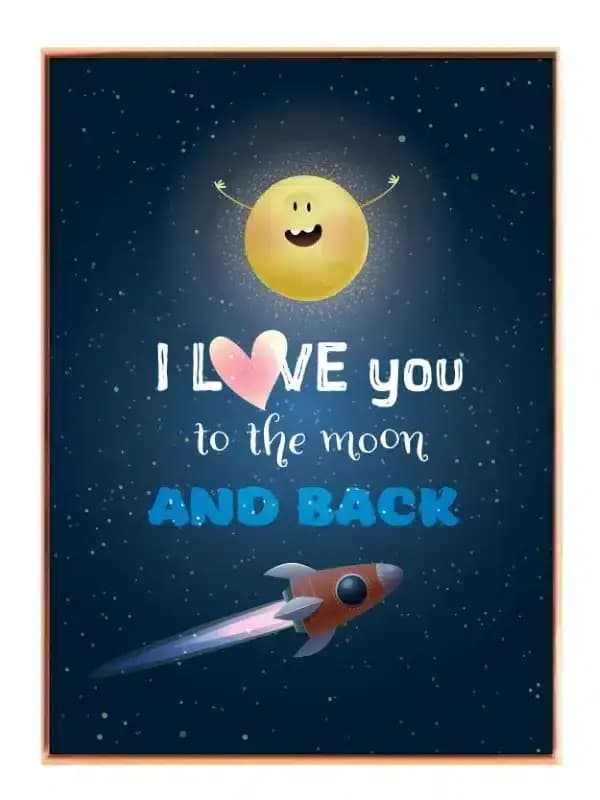 Playful Moon And Rocket Plakat
