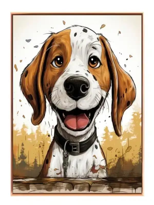 Playful Puppy Portrait Plakat