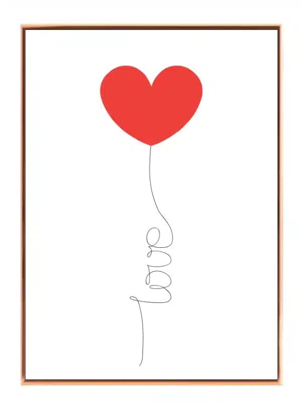 Hjerte ballon hånd med stregtegning minimalisme