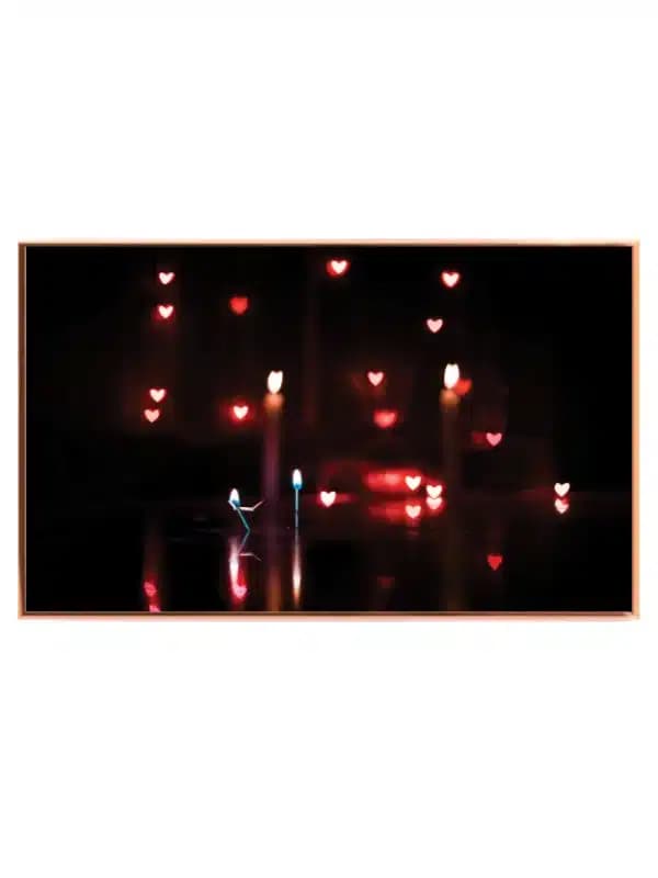 Stearinlys hjerter lys med bokeh refleksioner