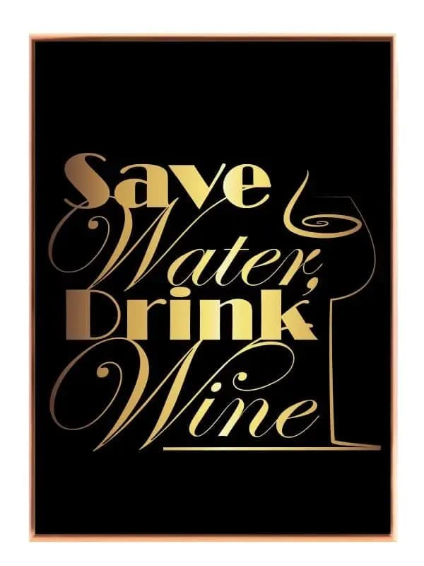 Save Water Drink Wine Plakat