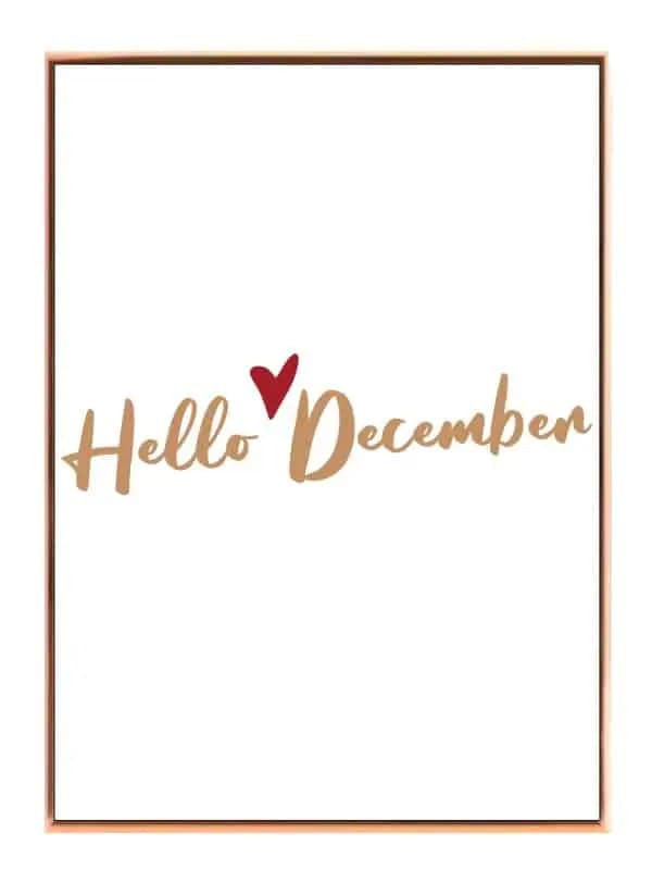 Hello December Minimalistisk Plakat