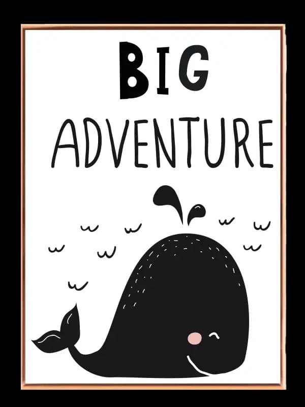 Playful Whale Big Adventure Plakat