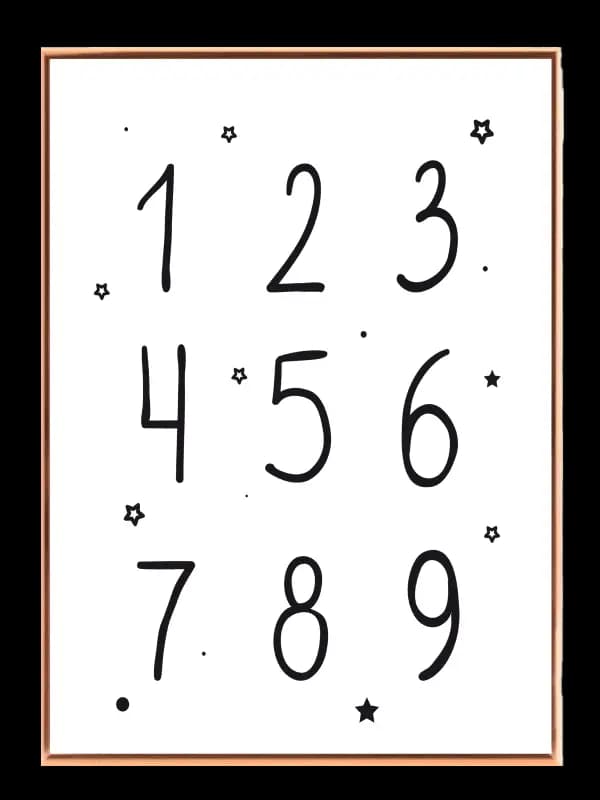 Playful Numbers With Stars Plakat