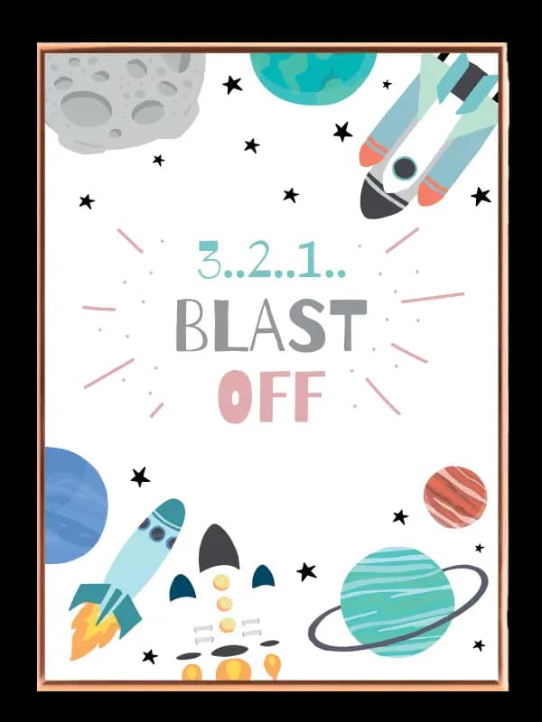Playful Blast Off Rocket Plakat