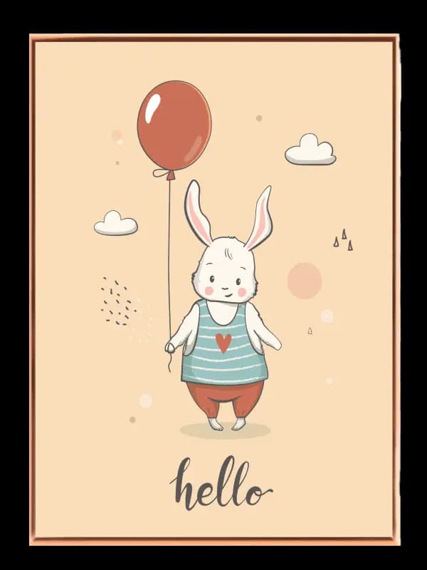 Gentle Bunny With Balloon Plakat
