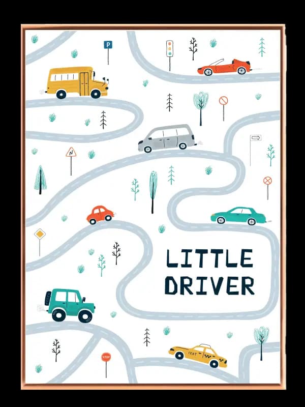 Playful Little Driver Cars Plakat