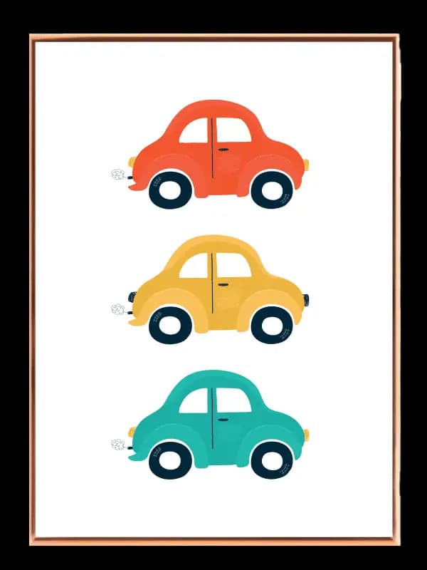 Playful Trio Of Vintage Cars Plakat